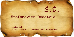 Stefanovits Demetria névjegykártya